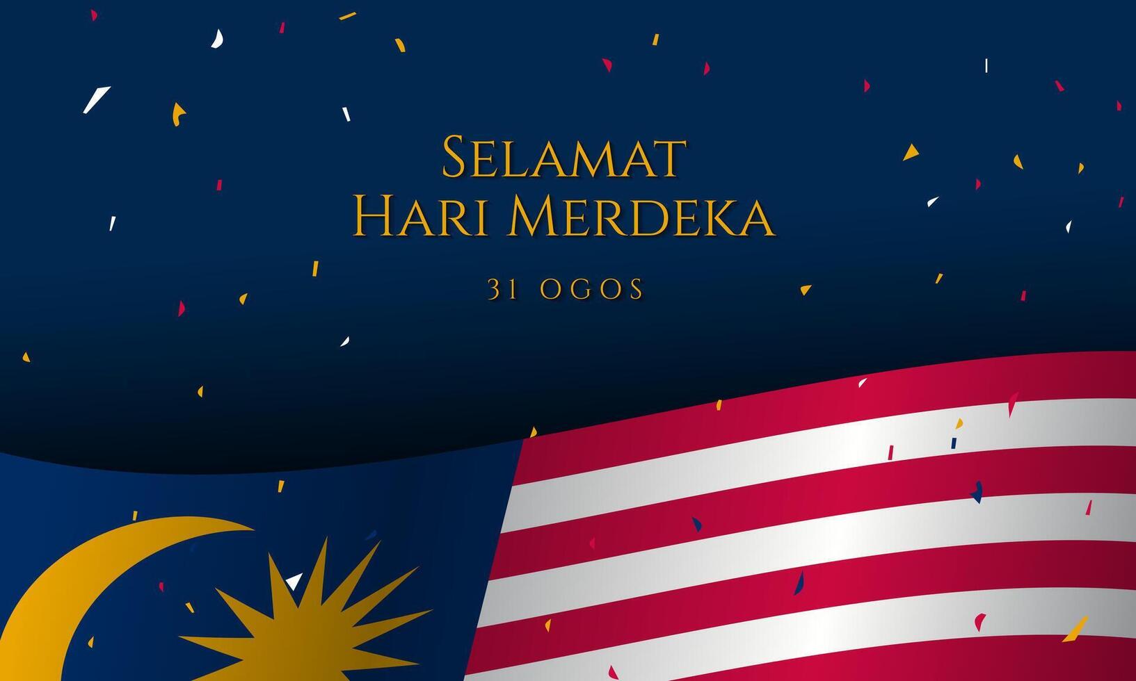 Malaysia Independence Day Banner Design. vector
