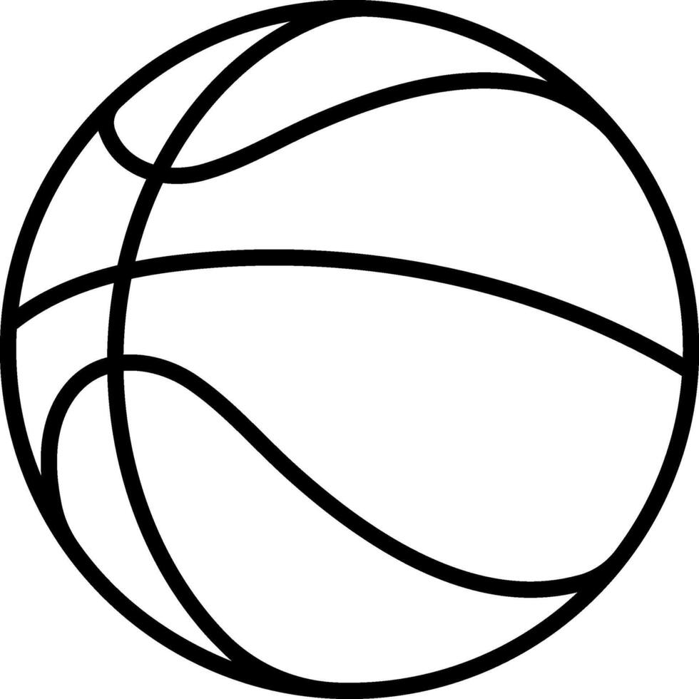 Minimalistic black icon of a basketball with classic line pattern, without background vector