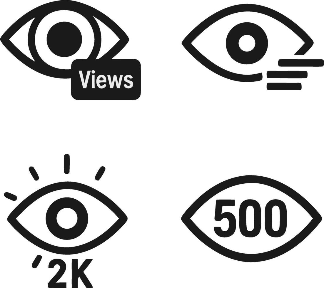 Online Views Count and Statistics Icon Set vector