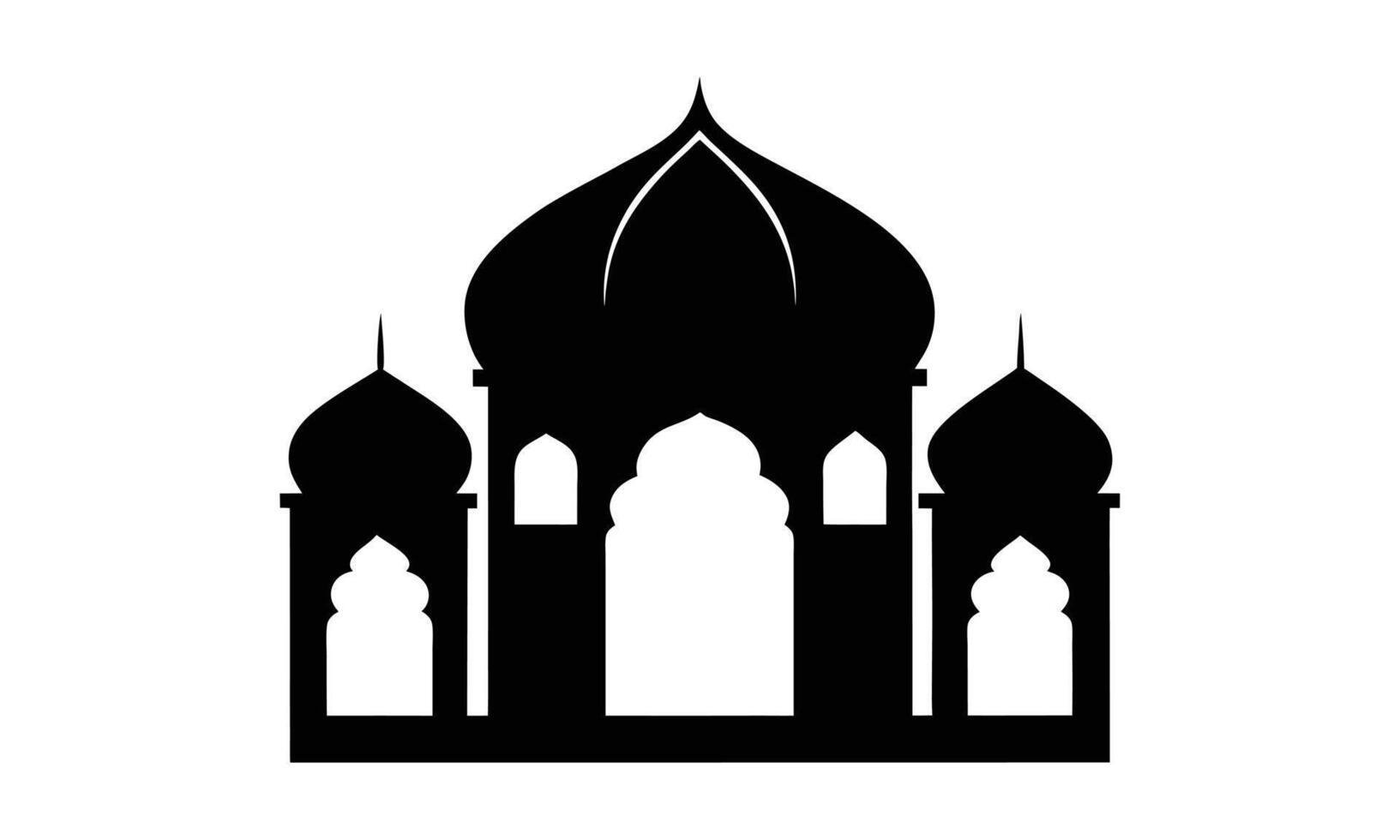 Majestic mosque silhouette architecture design vector