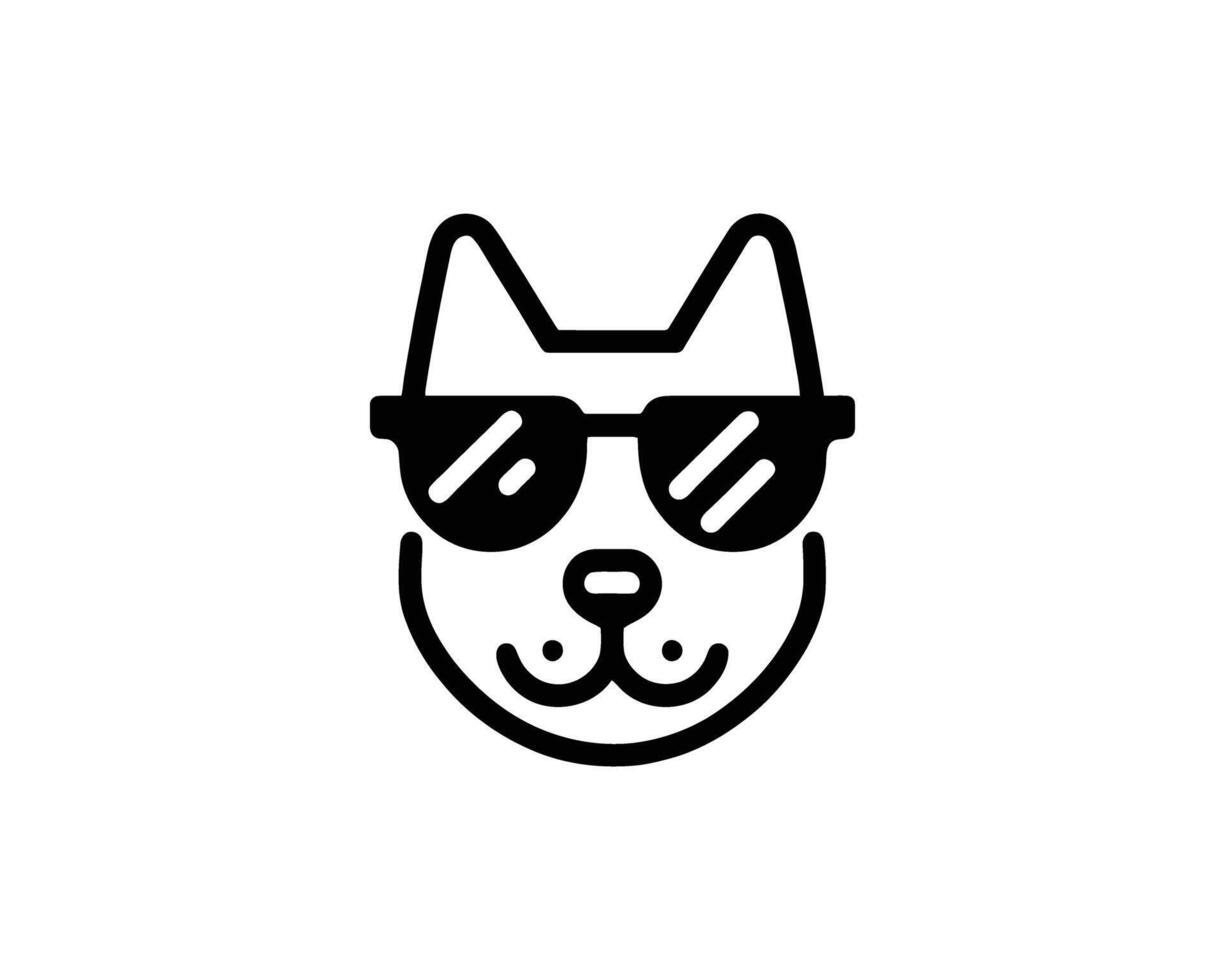 dog wearing sunglasses icon symbol vector