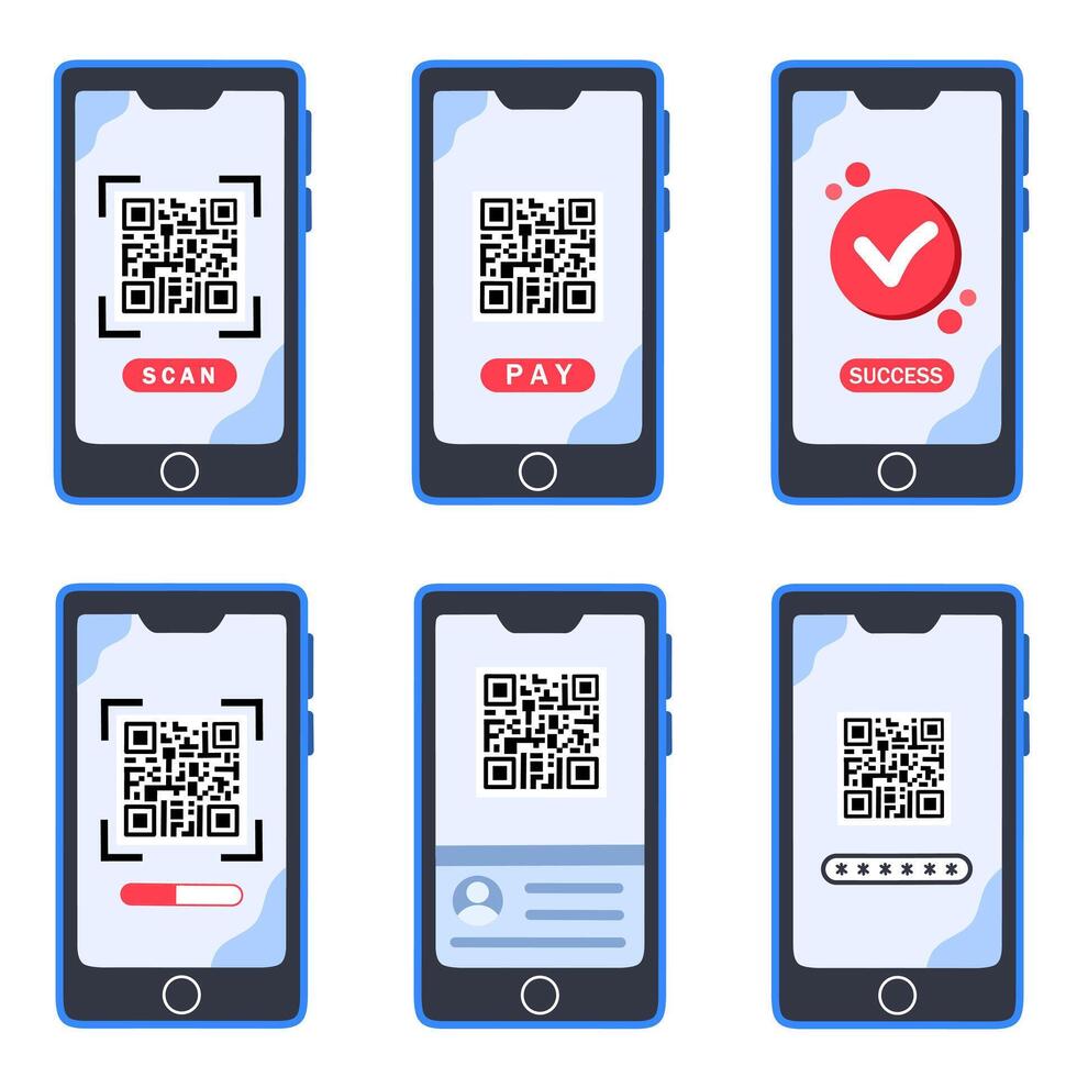 Mobile payment via QR code scanning vector