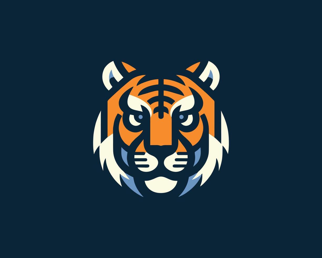 Tiger logo symbol in sharp style vector