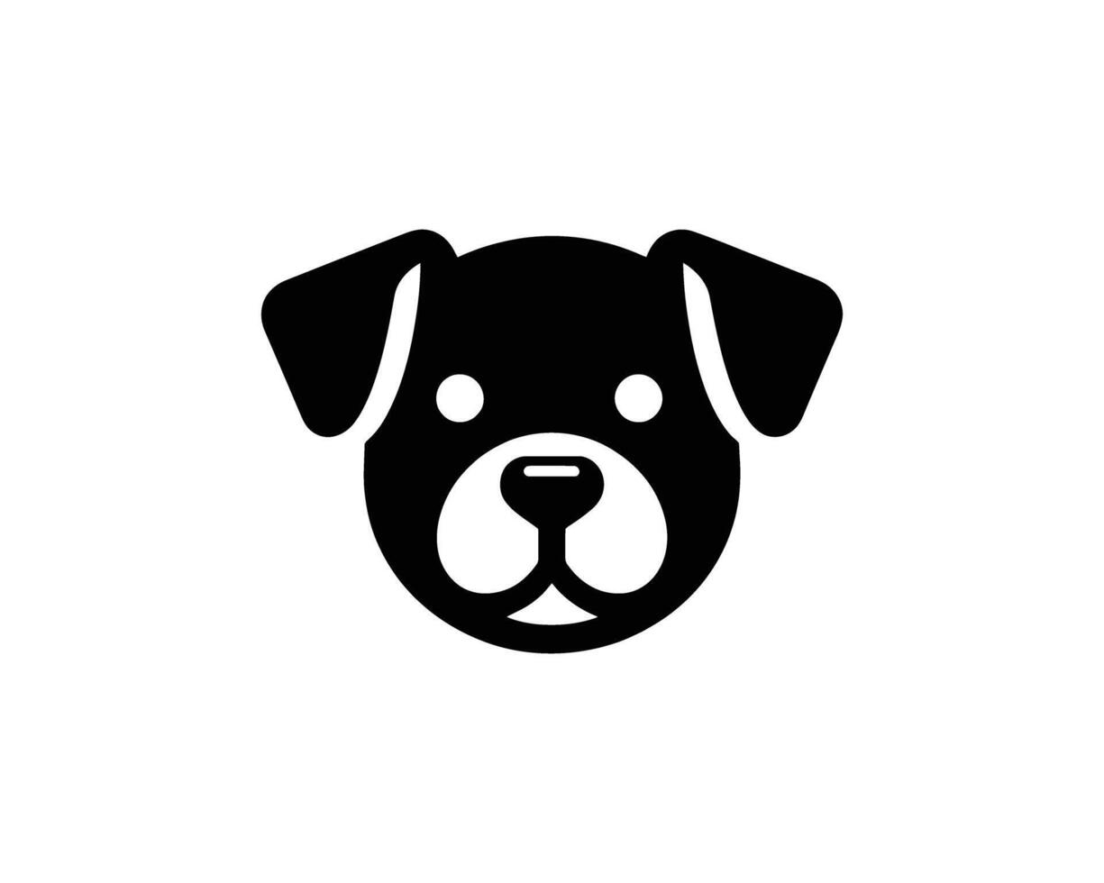 Simple black silhouette of a dog s face vector
