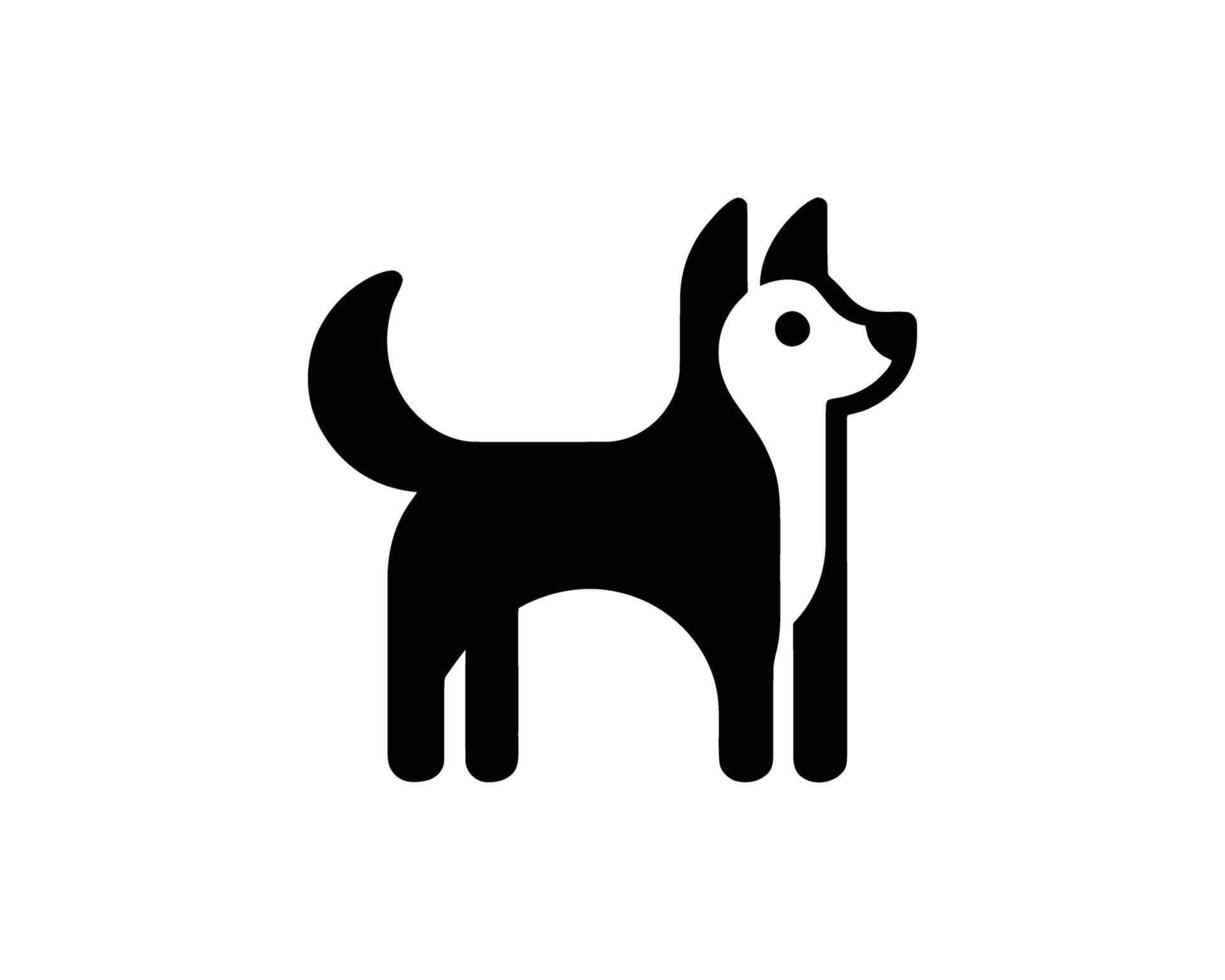 black and white dog icon logo symbol vector