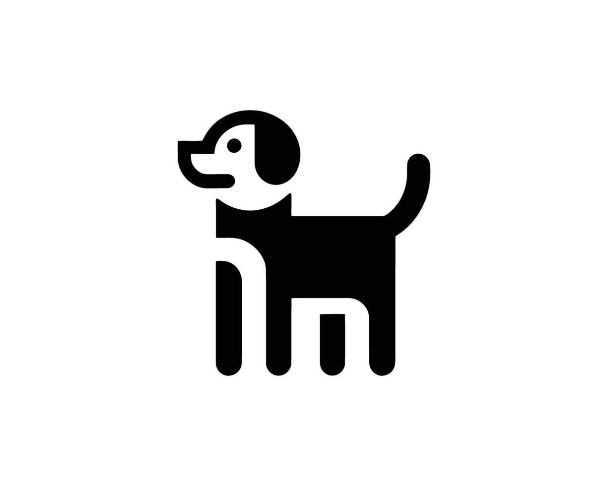Modern minimalist black dog icon vector