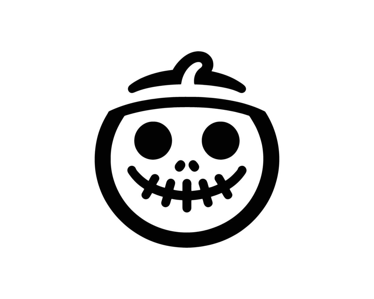Cute halloween pumpkin jack o lantern icon vector