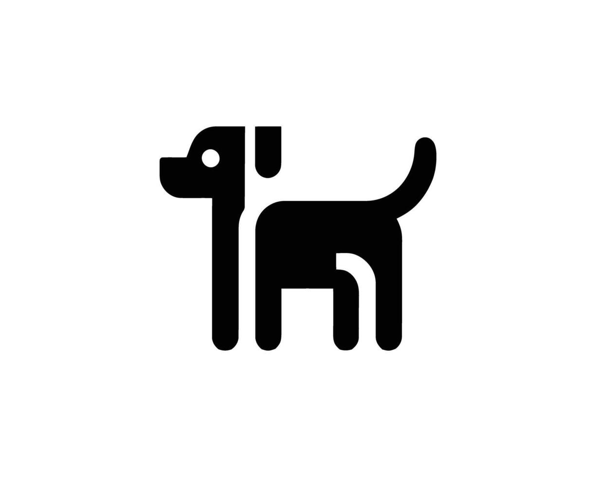Minimalist black dog silhouette icon vector