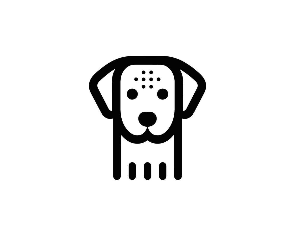 Minimalist dog icon with dots on forehead vector