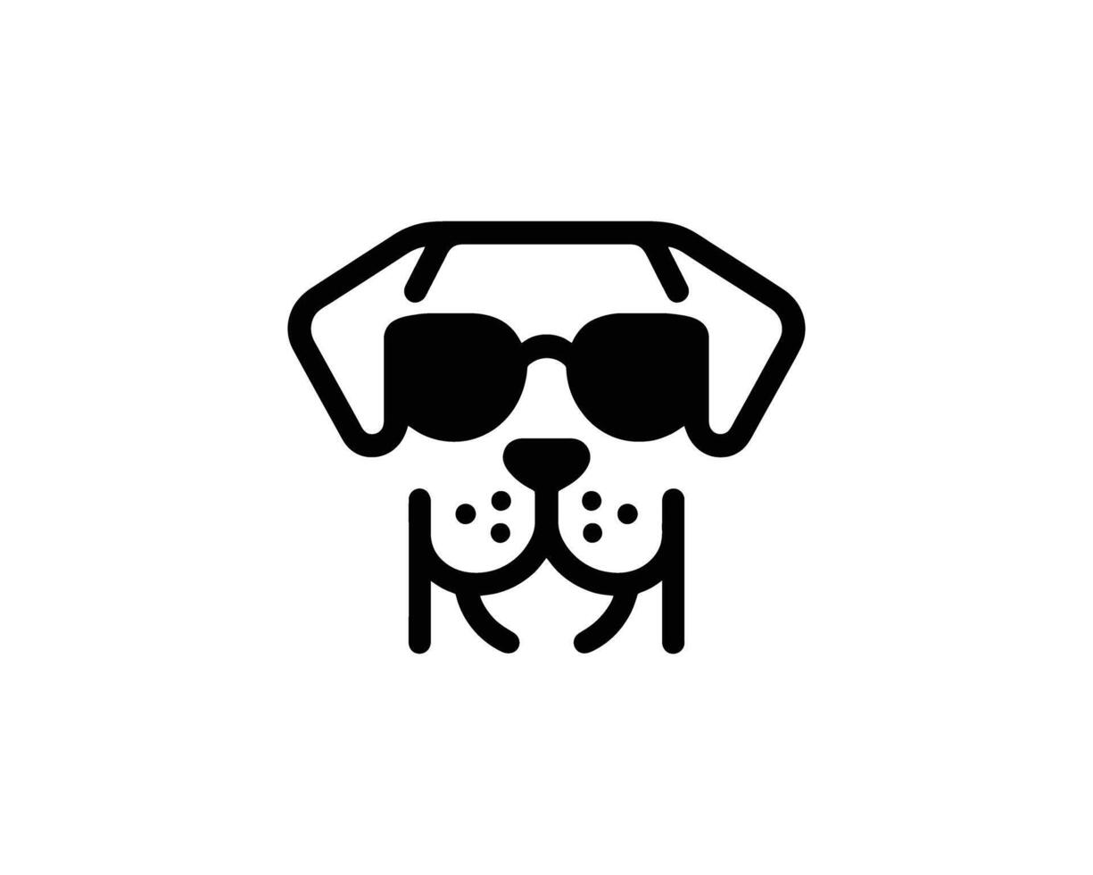 Simple dog outline with stylish sunglasses detail vector