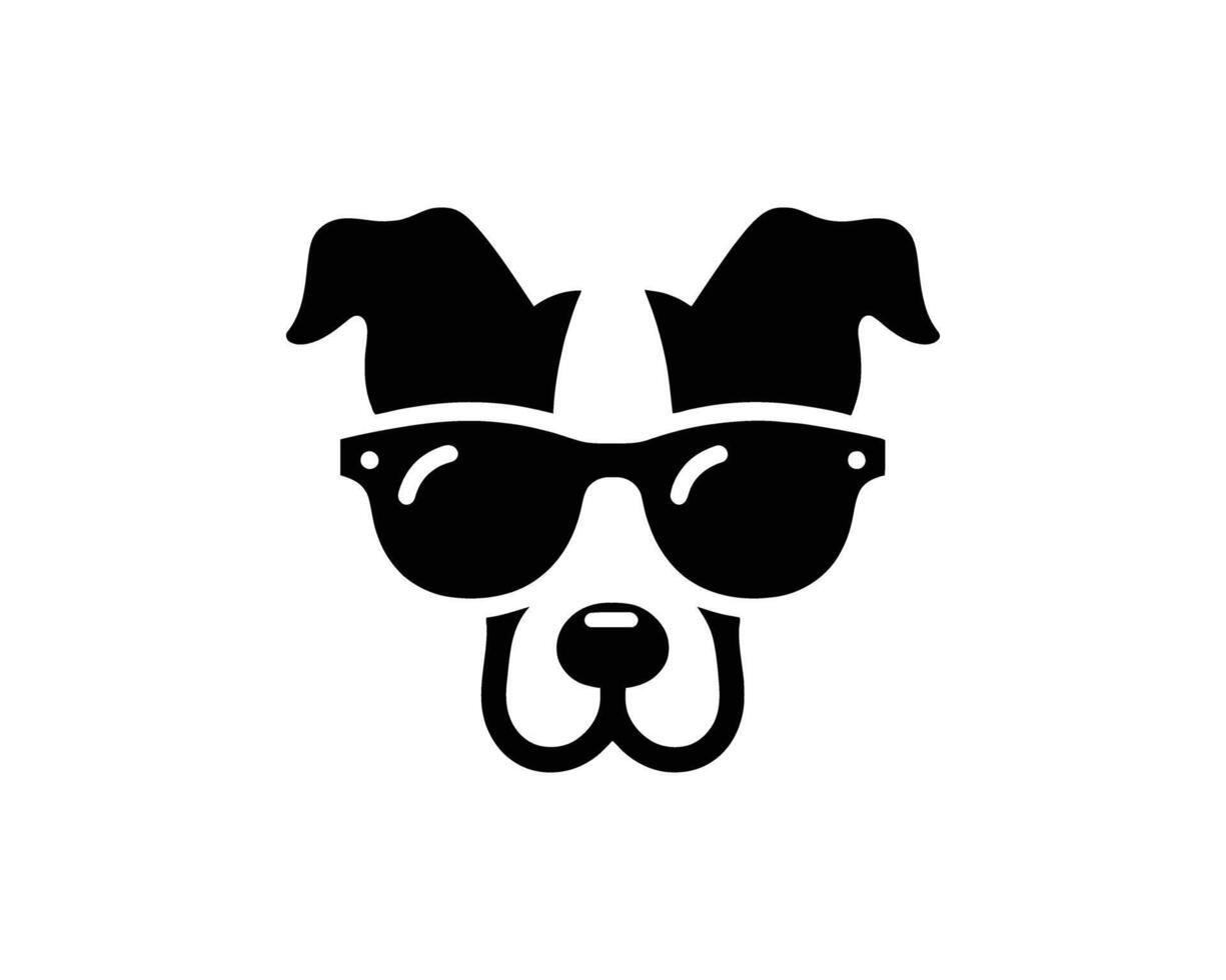 dog icon with trendy sunglasses look vector