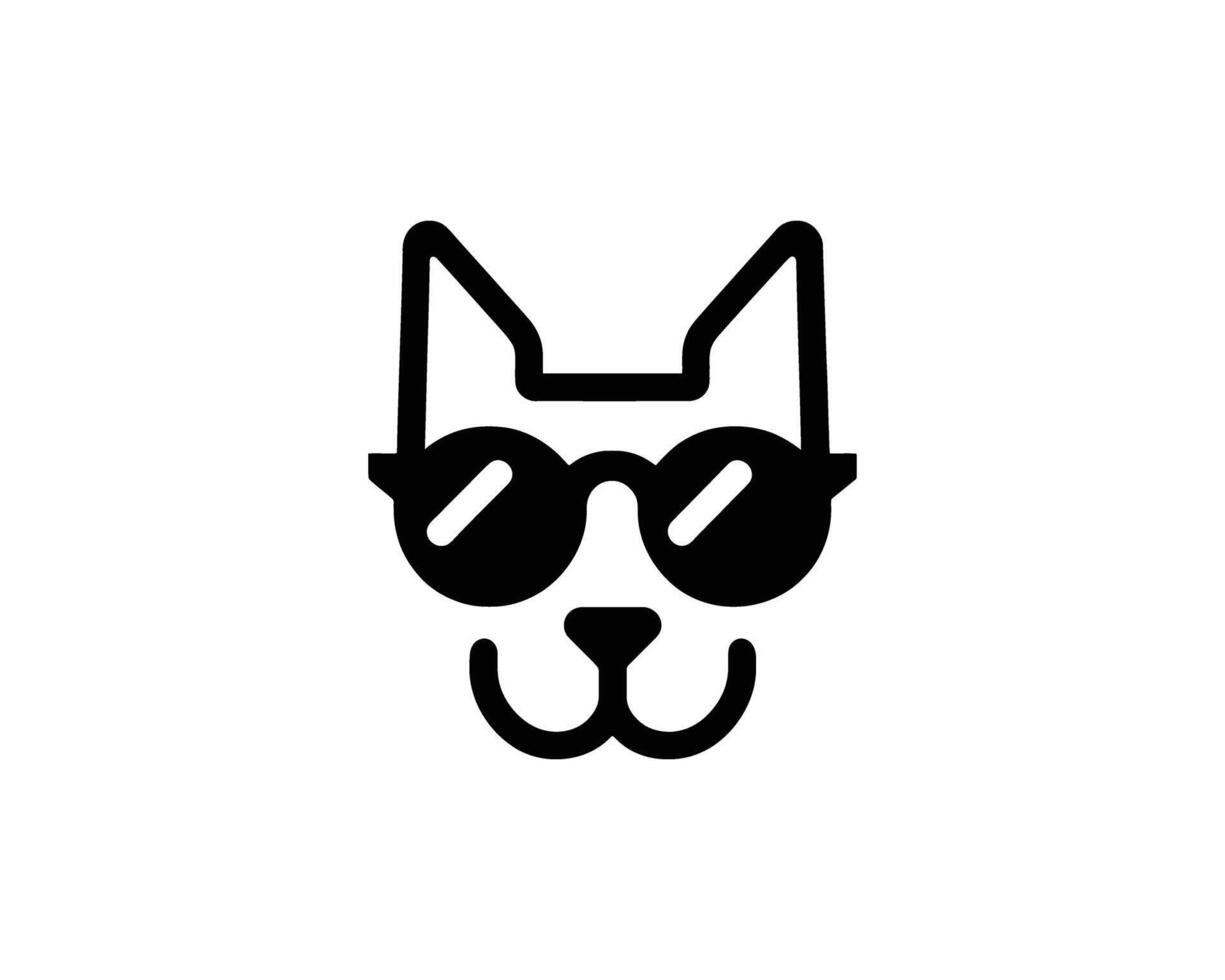 Cool cat icon with sunglasses and whiskers vector
