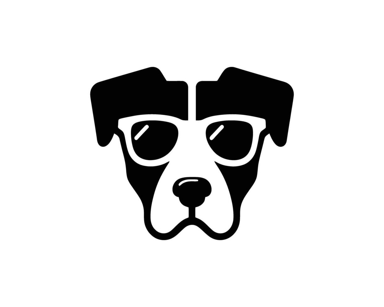 Cool dog wearing sunglasses logo design vector