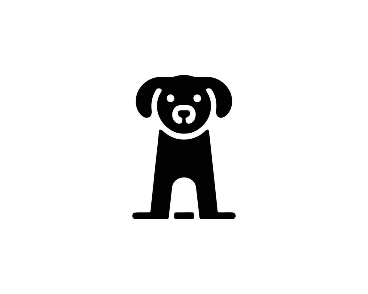 Simple black silhouette of a dog vector