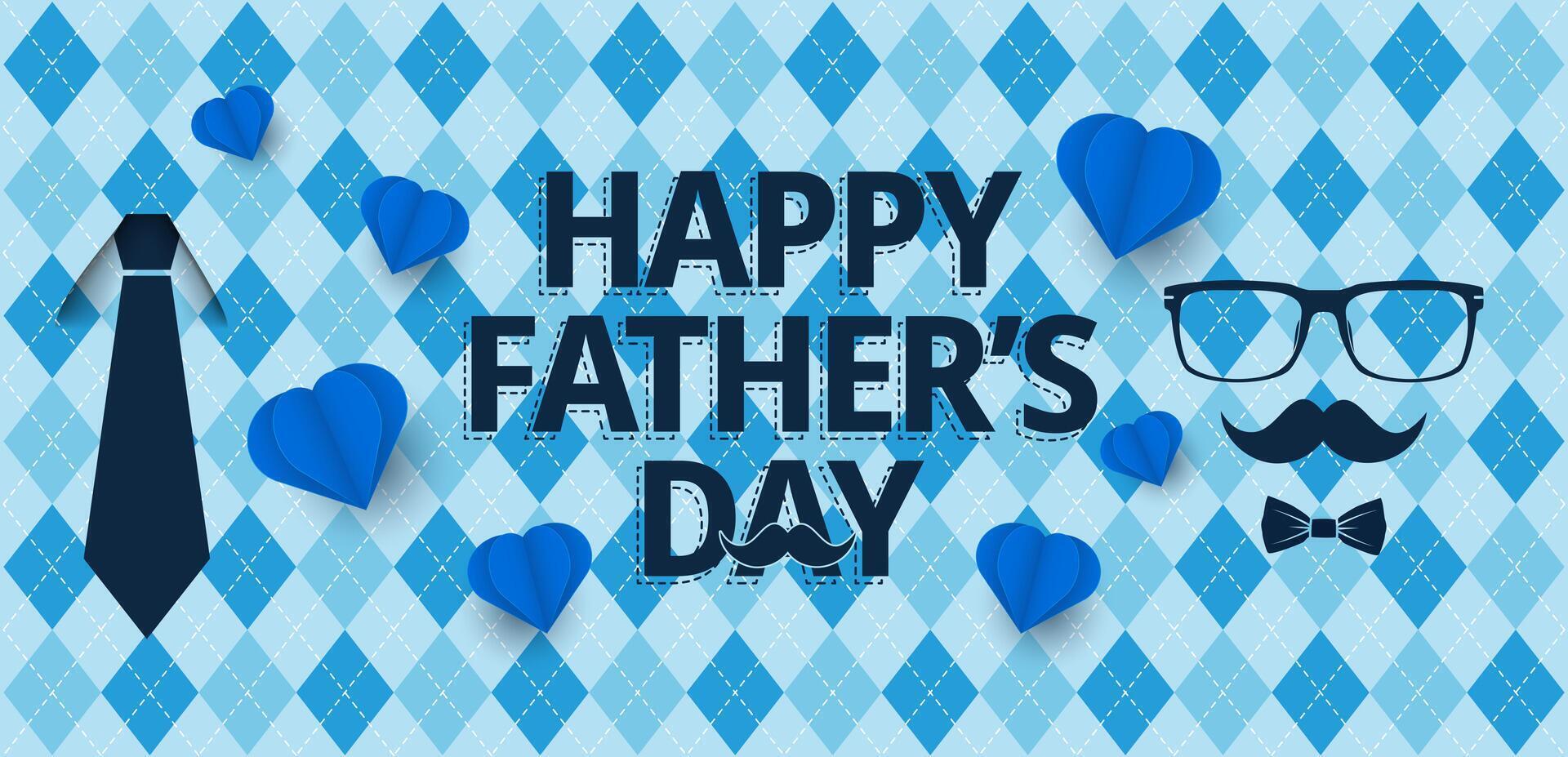 Father's Day design with tie and glasses vector