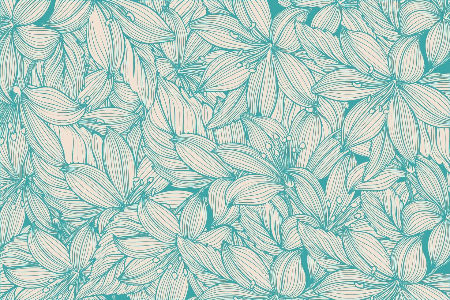 Intricate floral pattern in teal vector
