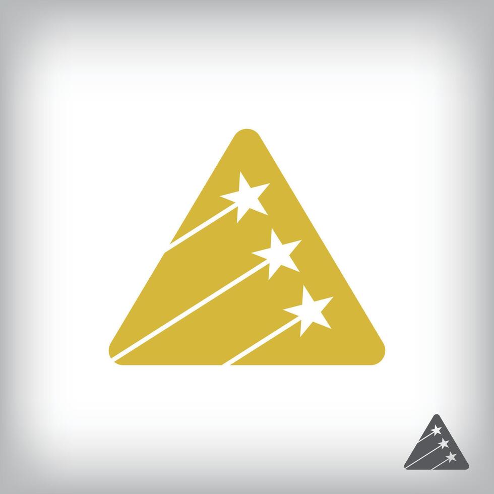 Triangle and star aircraft logo. Unique design identity. Geometric flat logo template. vector