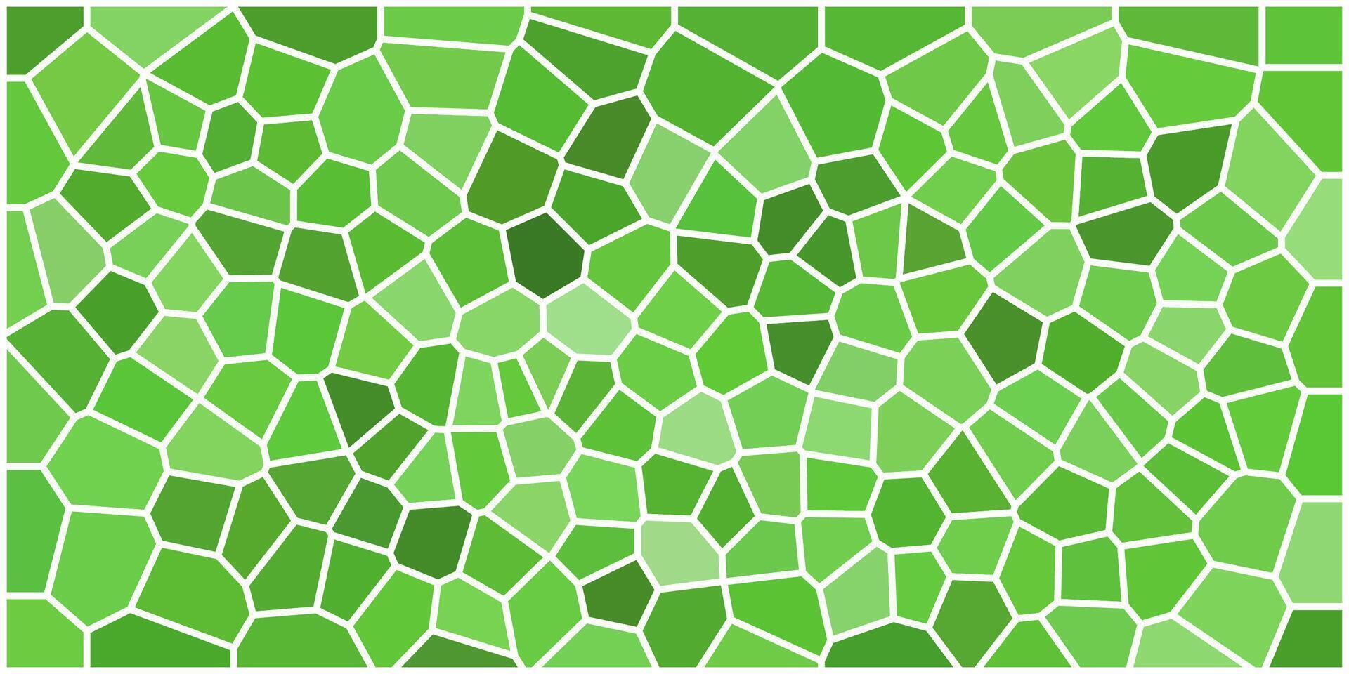 An abstract green mosaic with organic, irregular polygons outlined in white, forming a fresh geometric texture that feels structured yet natural and visually rich. vector
