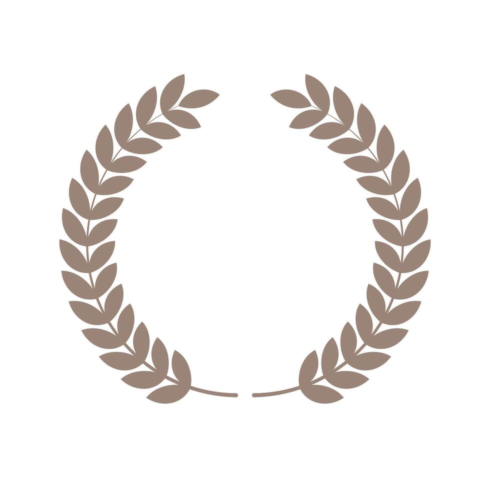 Heraldic laurel wreath with small leaves. Award or badge frame illustration. vector