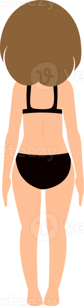 Back View of Woman in Underwear png