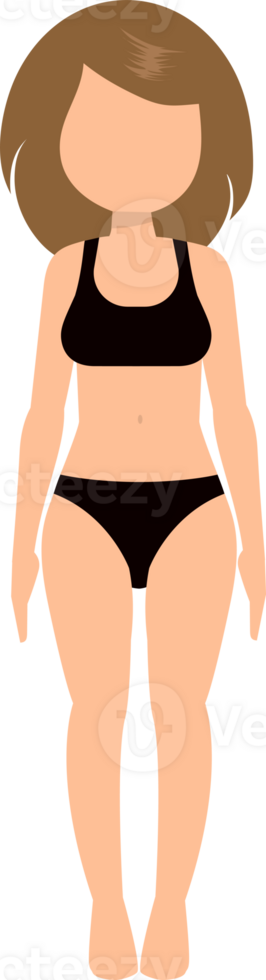 Front View of Woman in Underwear png