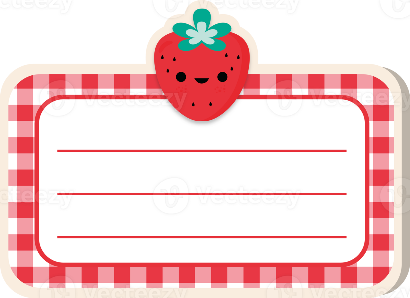 Strawberry School Label png