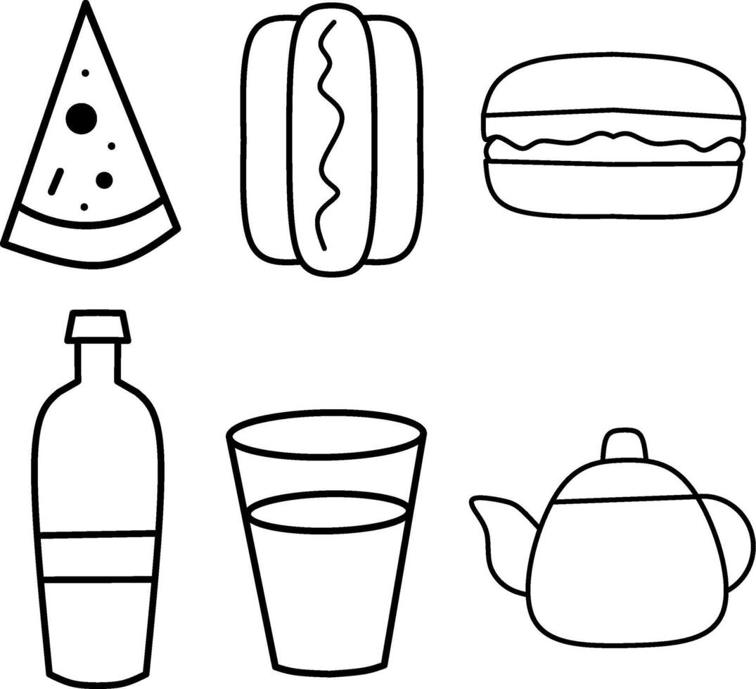 Food and drink icon set vector