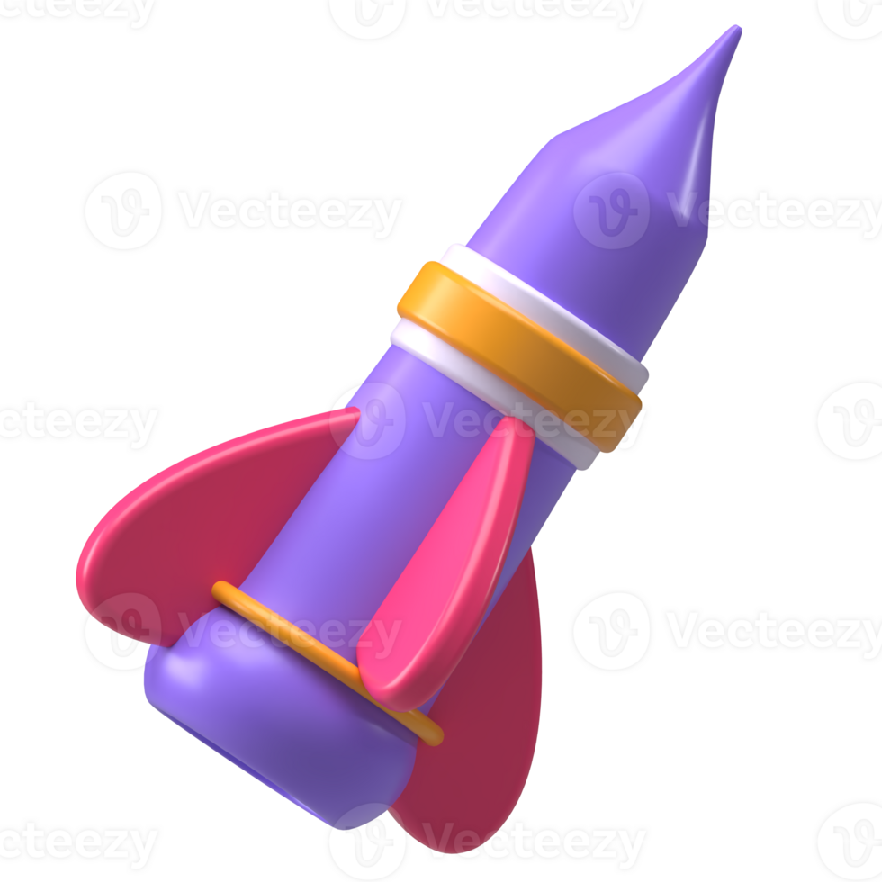 3D Rocket Slide Structure. Rocket-themed slide tower for playground adventures. png