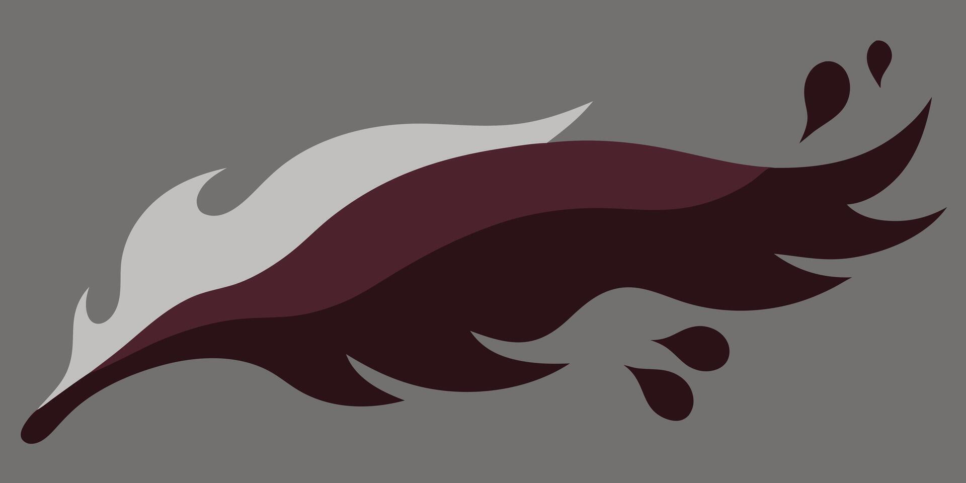 Abstract burgundy charcoal gray fluid shapes with teardrop elements on gray pattern vector