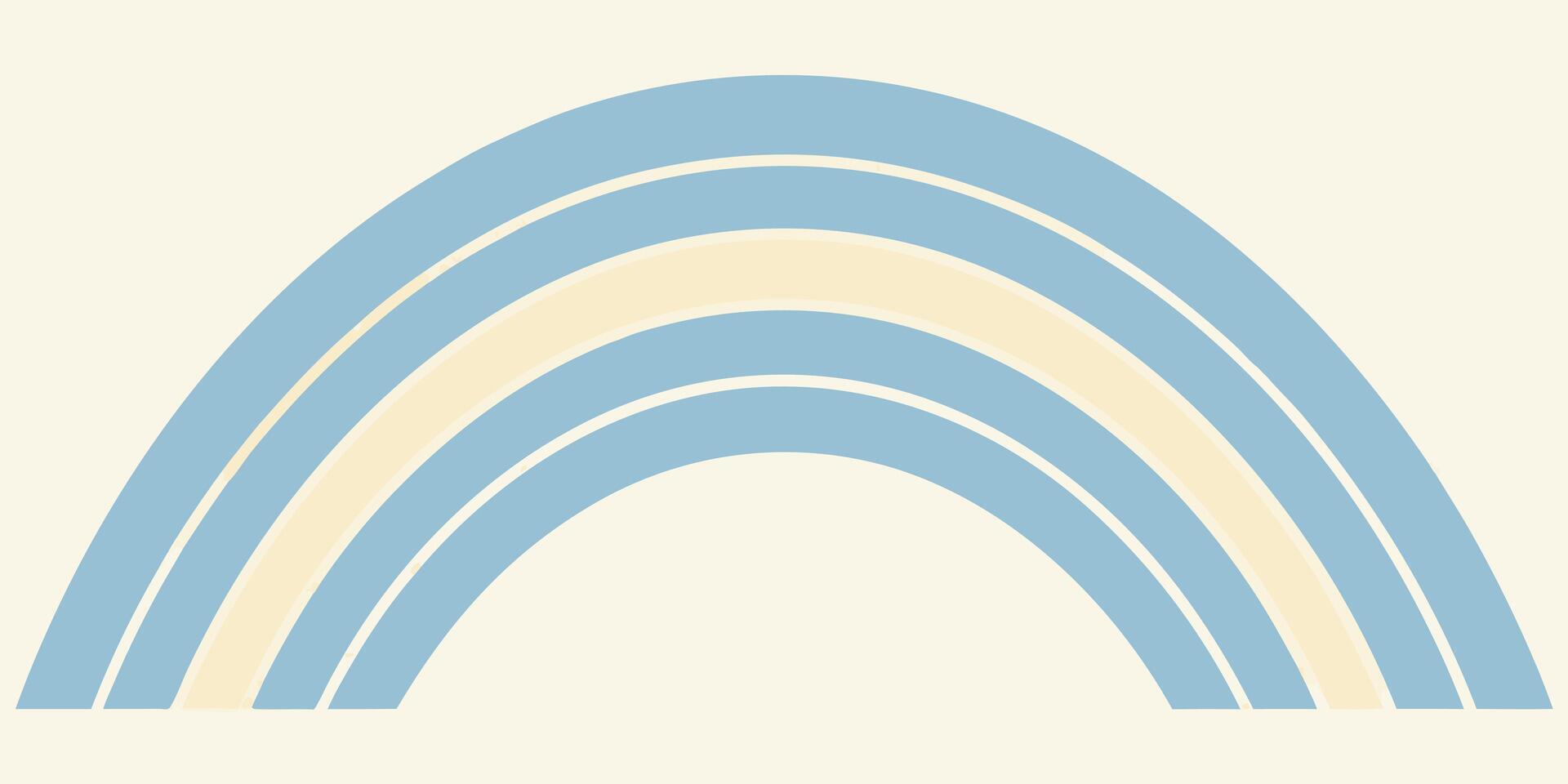 Pastel blue beige rainbow arc on a cream with Ombre effect vector