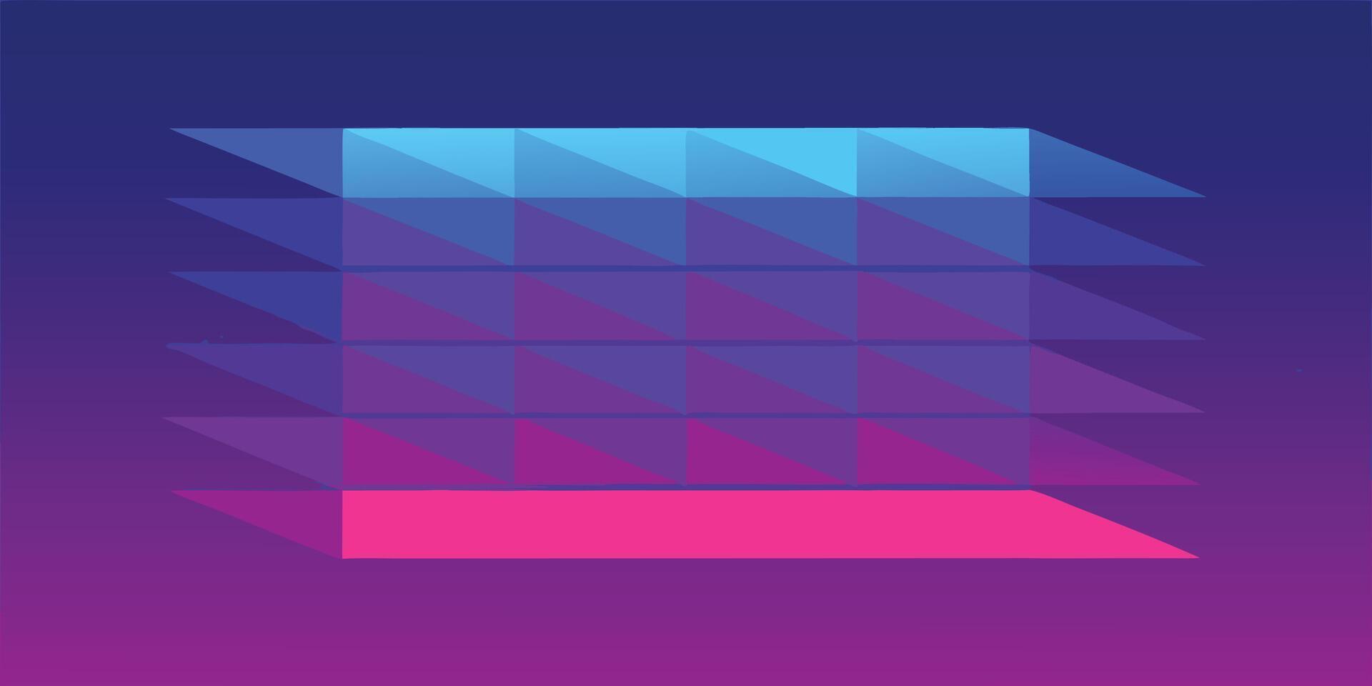 Diagonal arrangement rectangular shapes with gradient colors blue purple pink rectangle vector