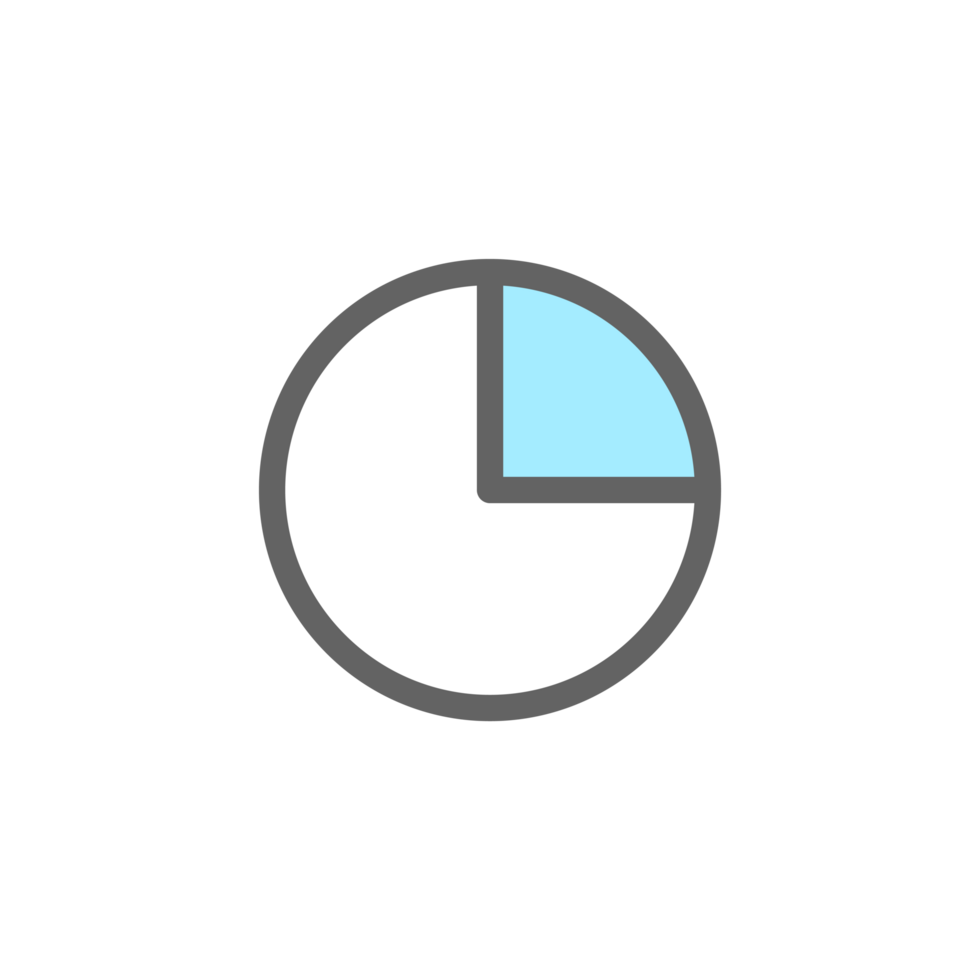 Blue White 25 Percent Pie Chart Circle Icon png