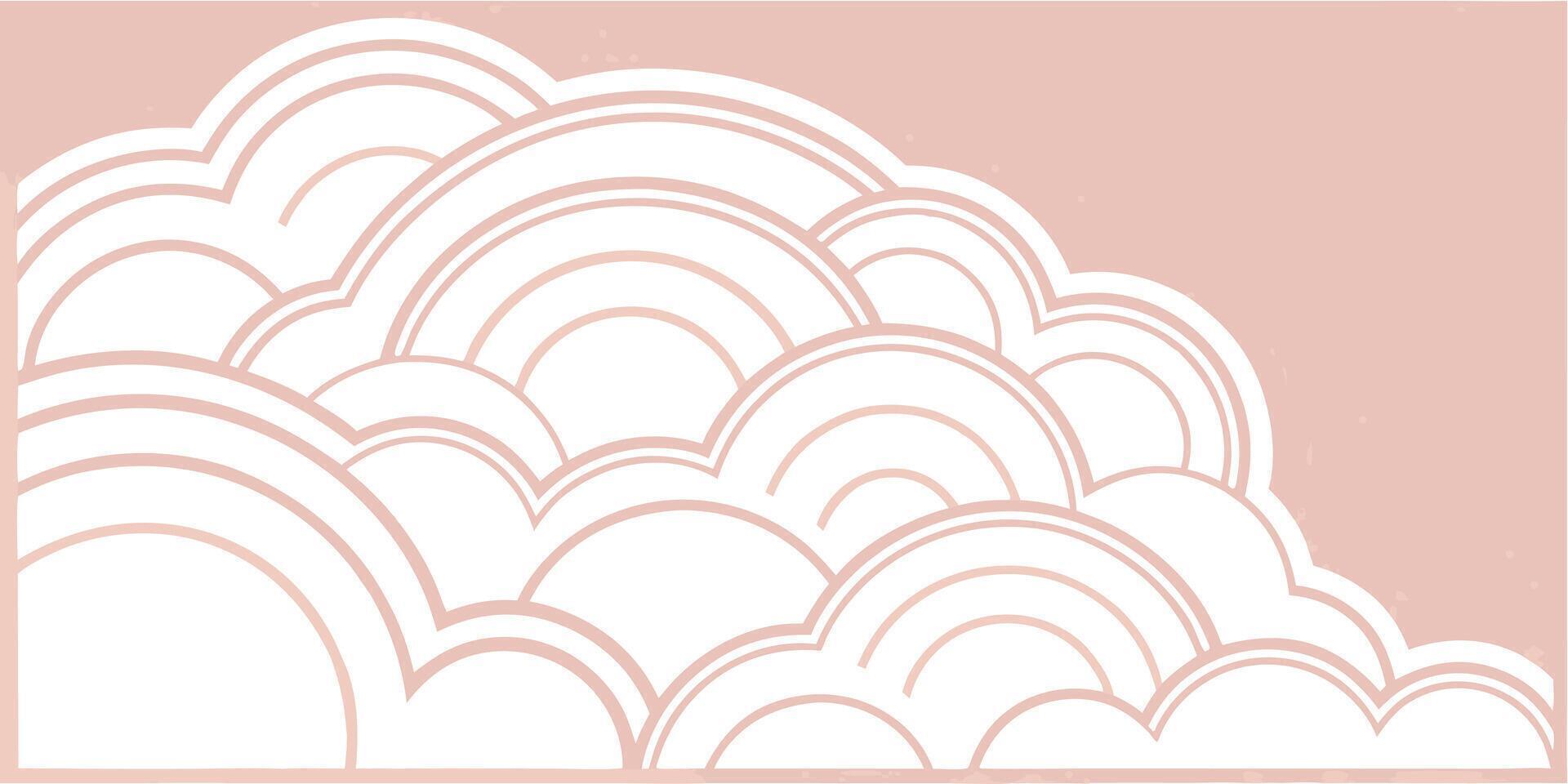 Abstract cloud design in blush pink with Ombre effect on a soft clouds pattern vector