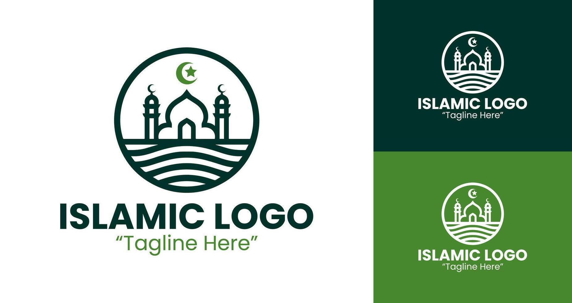Stylish Mosque and Crescent Logo for Modern Islamic Branding vector