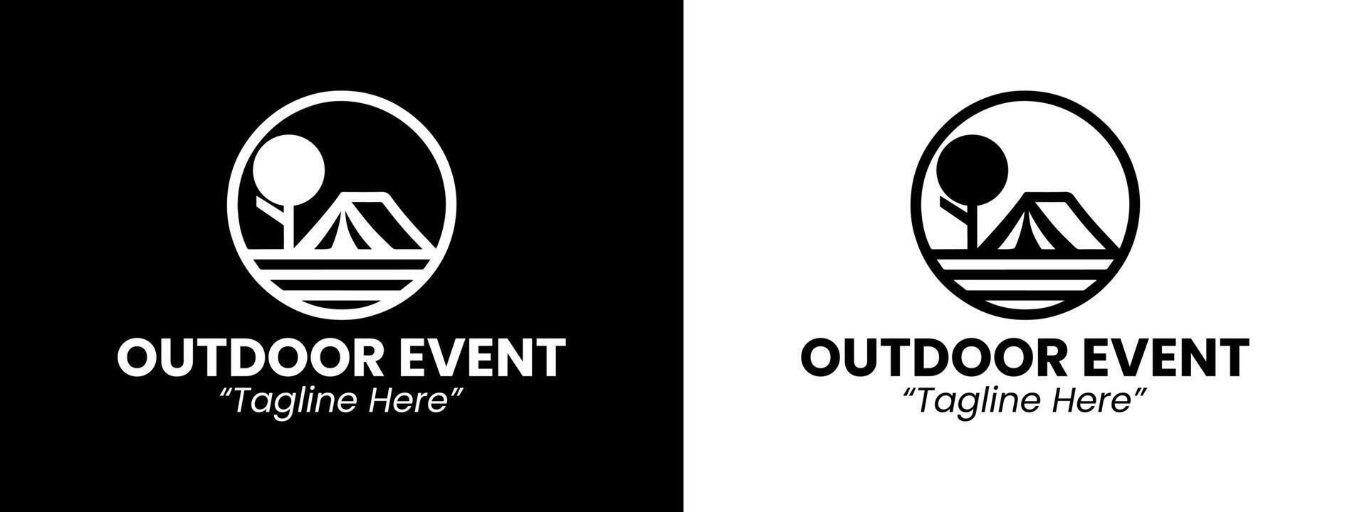 Elegant Black and White Outdoor Event Logo for Branding and Marketing vector