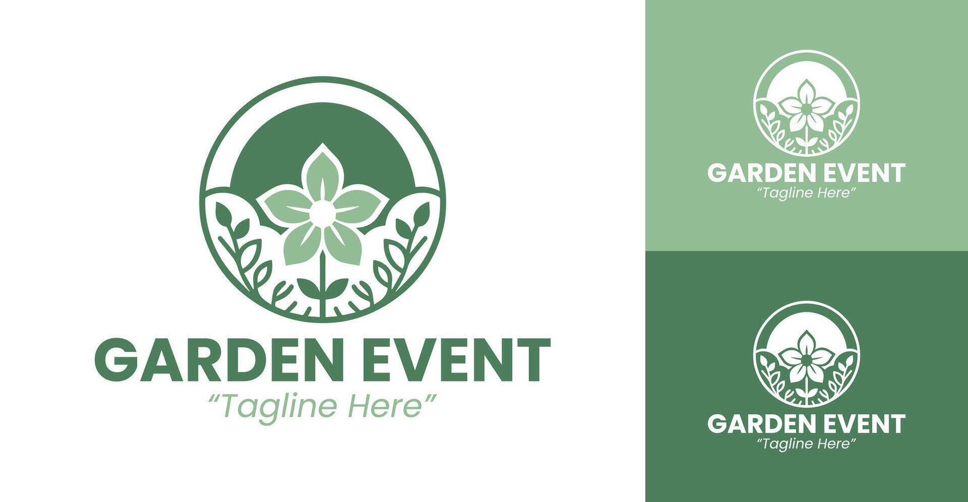 Stylish Green Garden Event Logo for Branding and Promotional Use vector