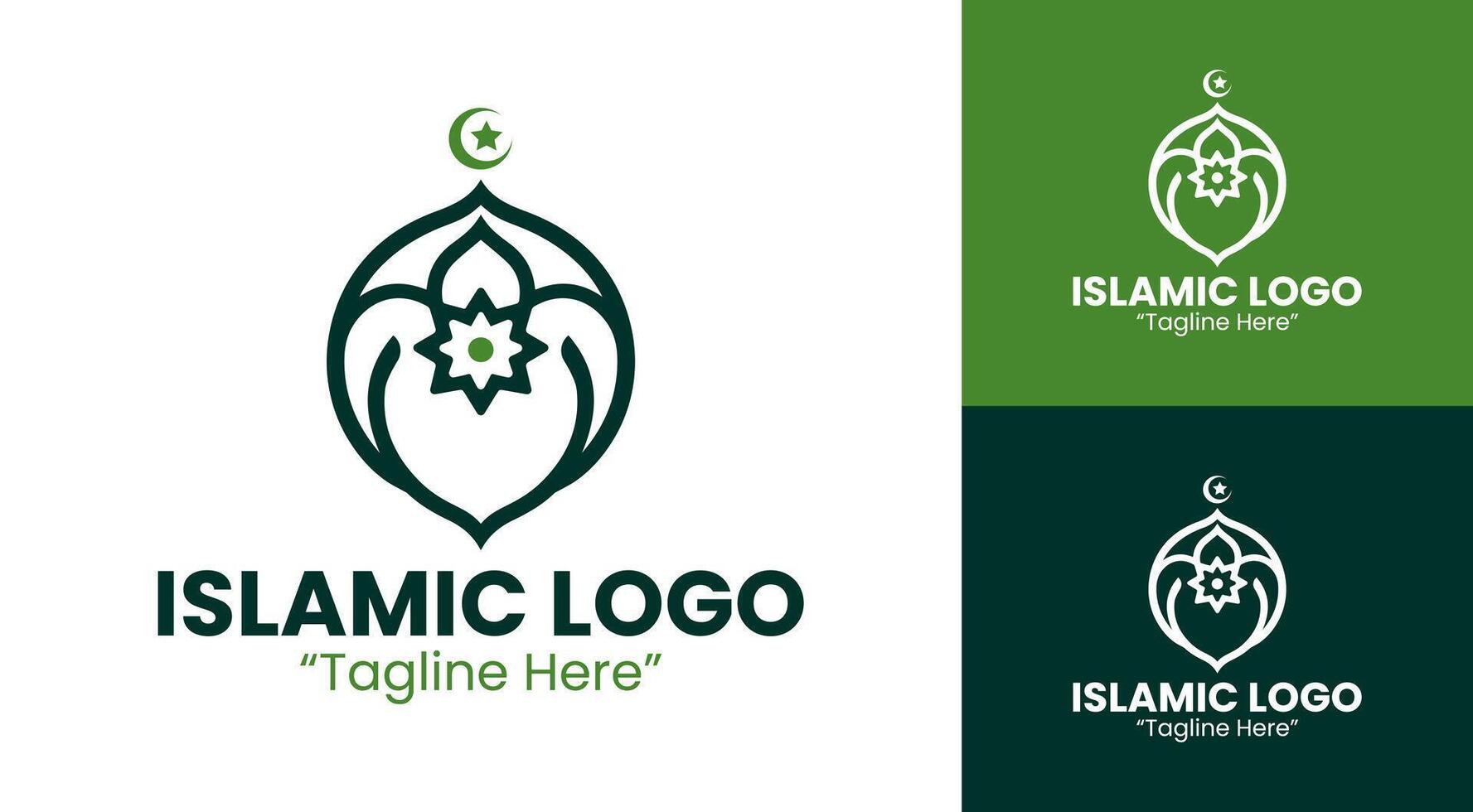 Unique and Creative Islamic Logo for Religious and Cultural Brands in Green vector