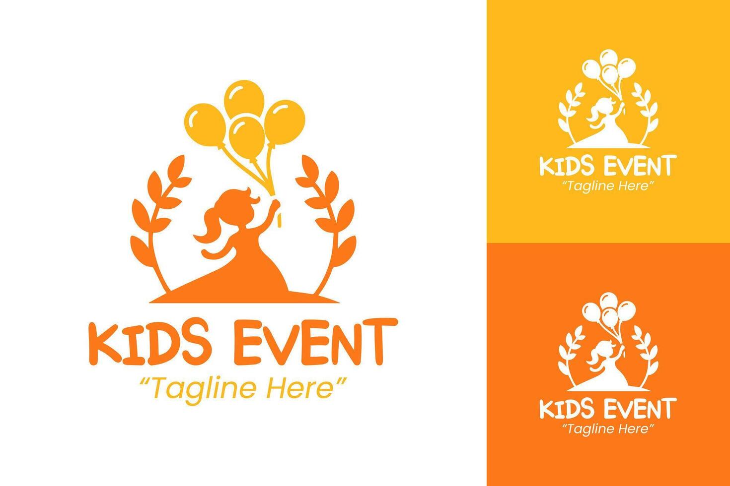 Creative Orange Kids Event Logo for Playful Party Branding and Promotion vector