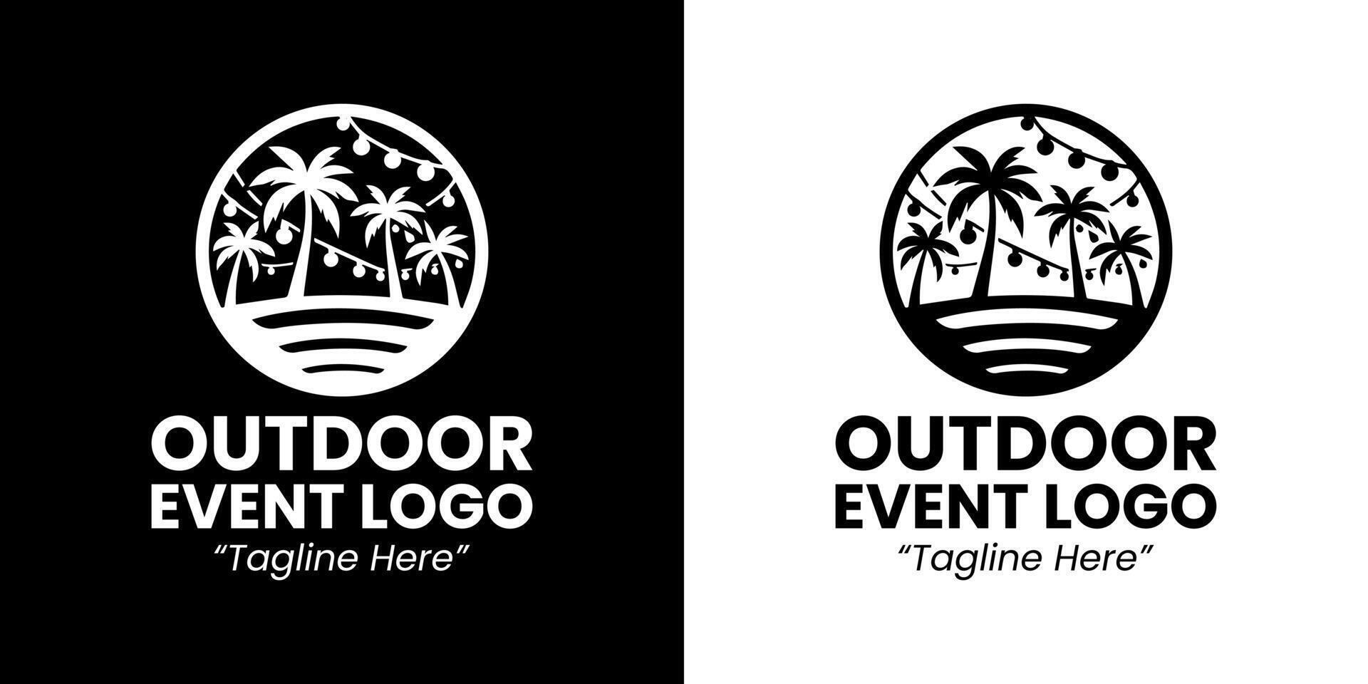 Minimalist Black and White Outdoor Event Logo for Eco-Friendly Branding vector