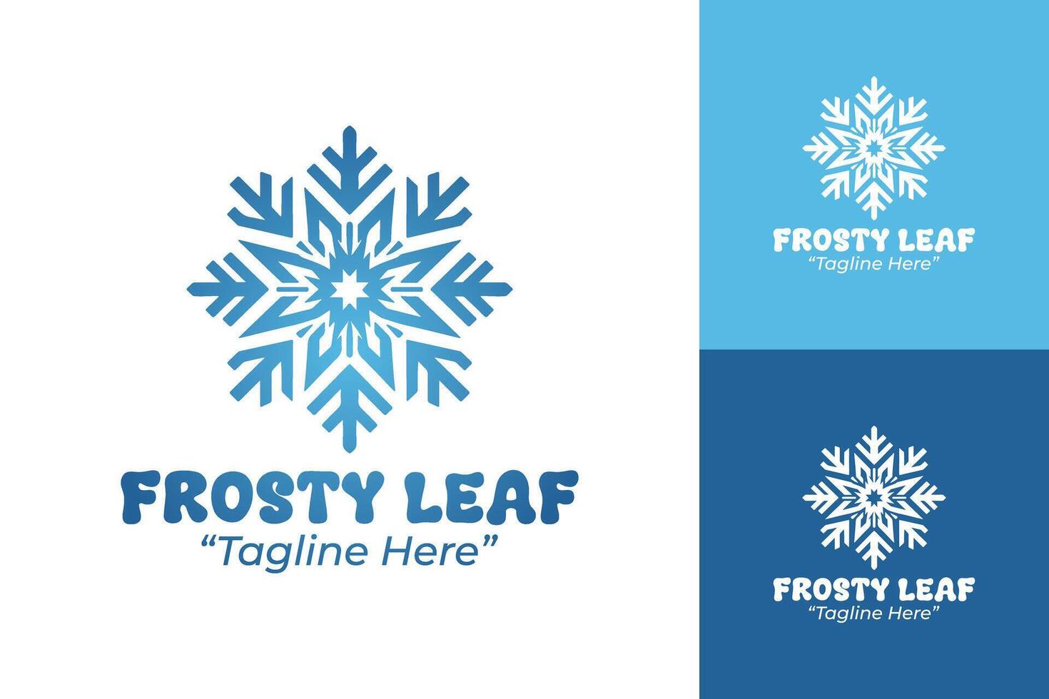 Professional Frosty Leaf Logo Design for Winter Season Branding and Promotional Events vector