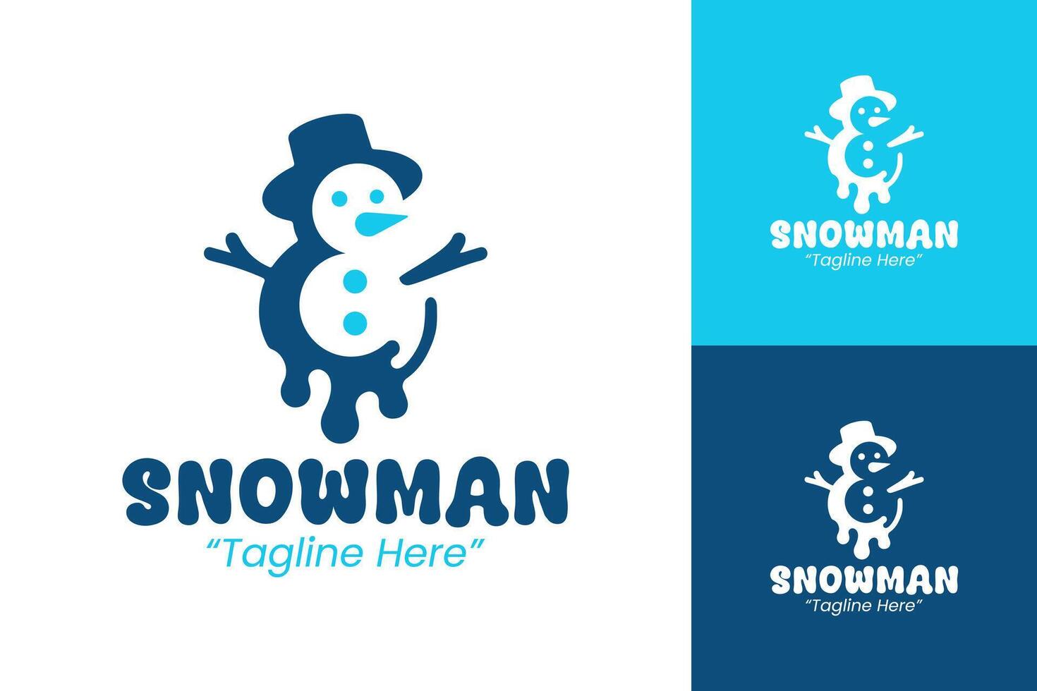 Customizable Melting Snowman Logo for Winter-Themed Event and Marketing vector