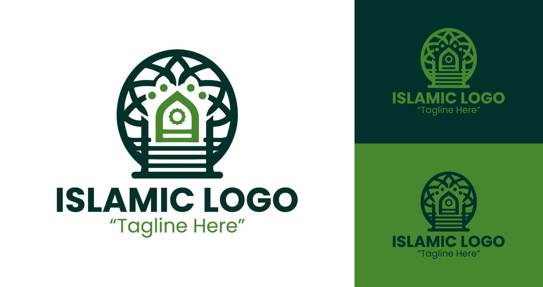 Professional Islamic Logo in Green for Branding and Identity vector