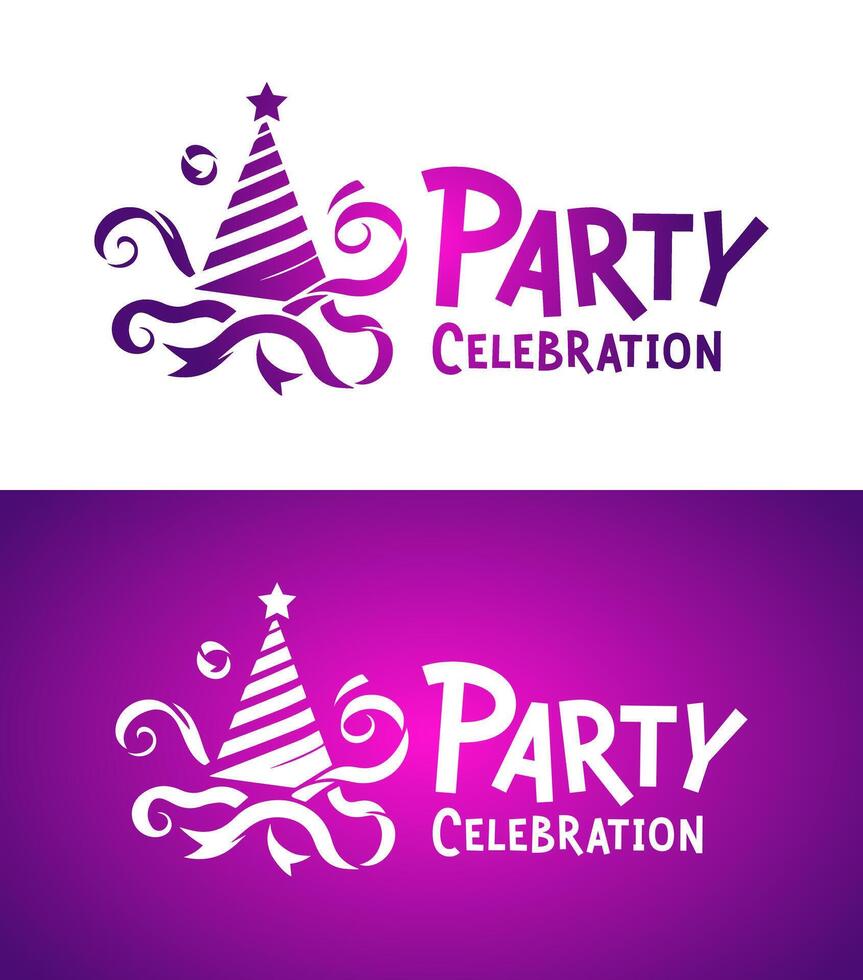 Vibrant Purple Gradient Party Celebration Logo for Event Branding vector
