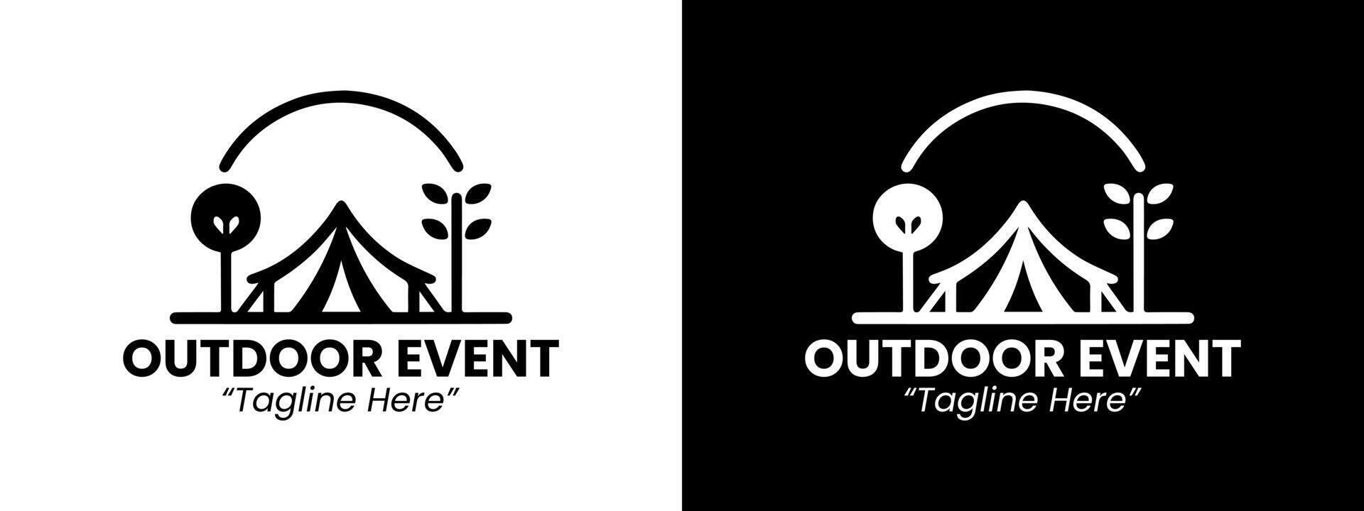 Simple Black and White Outdoor Event Logo for Adventure and Nature Branding vector