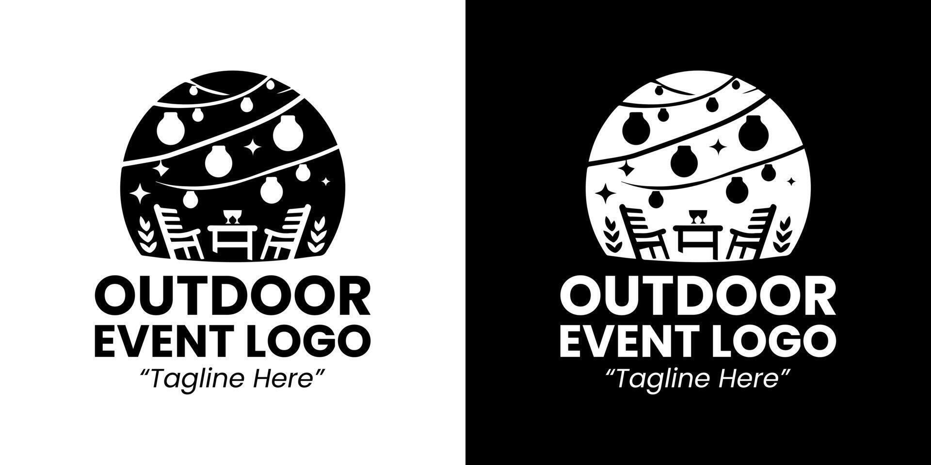 Dynamic Black and White Outdoor Event Logo for Eco Event Branding vector