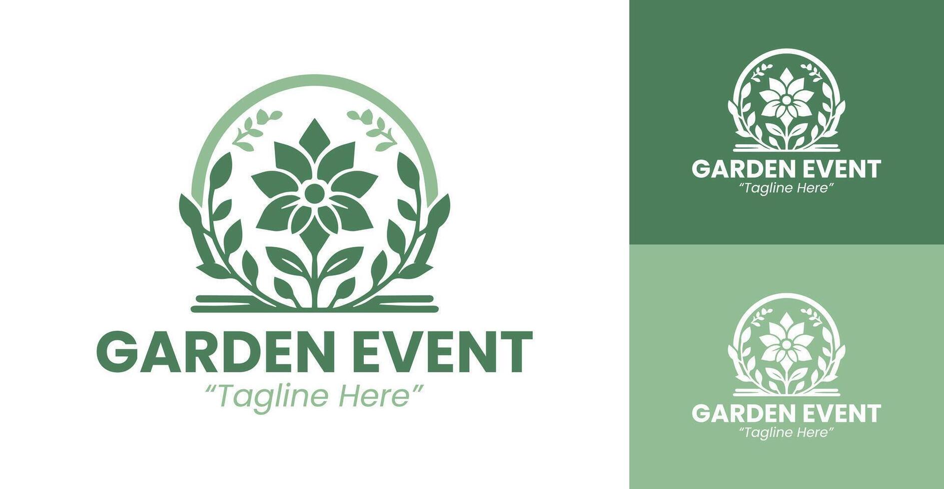 Fresh Green Garden Event Logo for Branding and Event Promotion vector