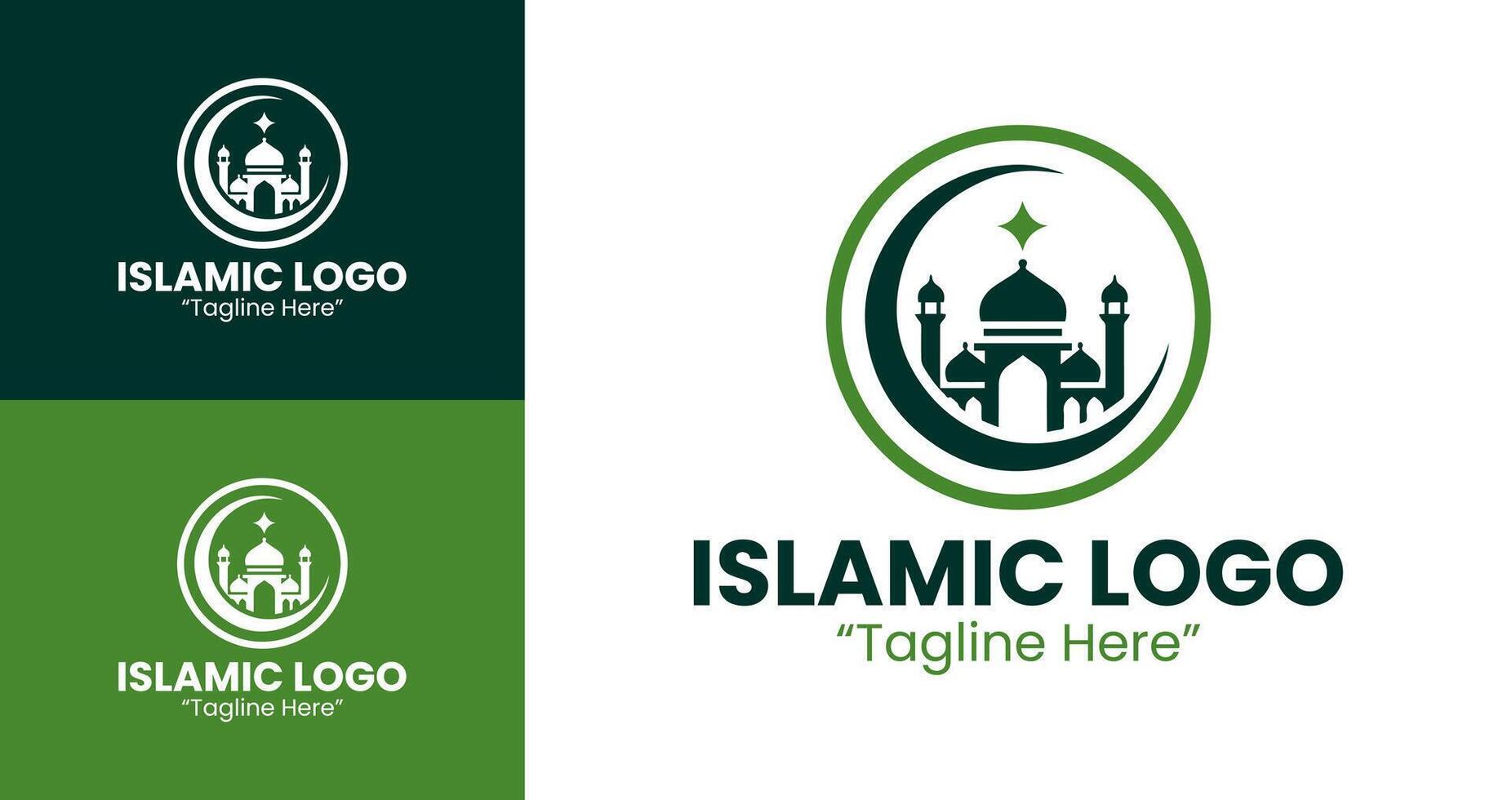 Creative Minimalist Mosque and Crescent Logo for Event Branding and Islamic Identity vector