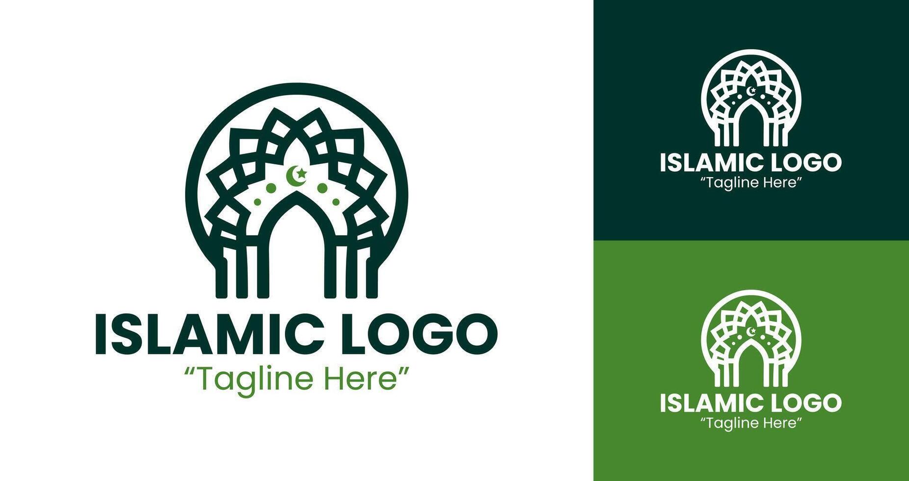 Customizable Islamic Logo for Branding and Marketing in Green vector