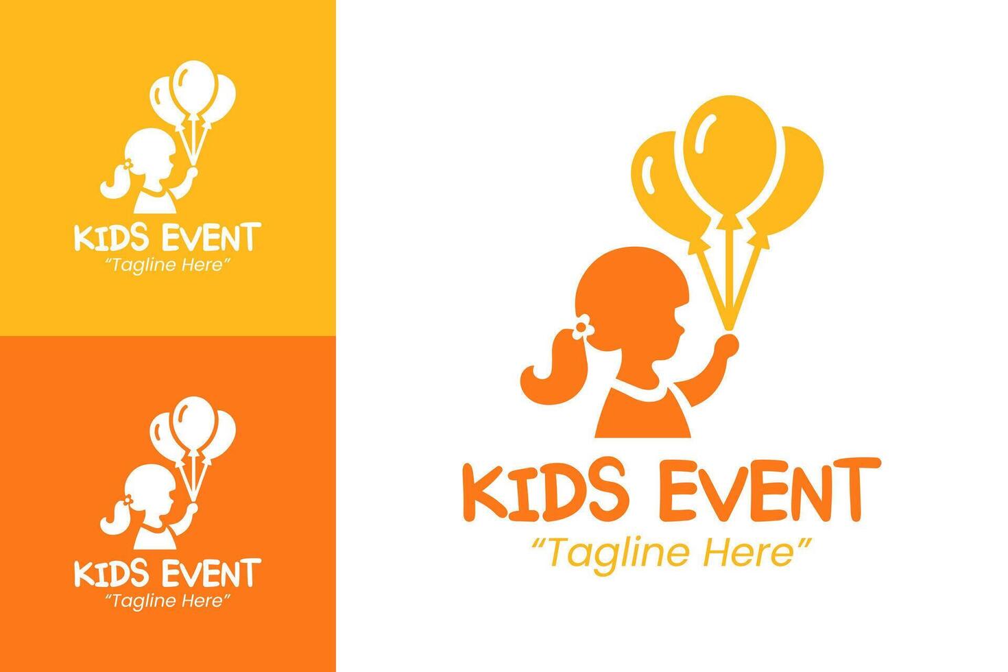 Playful Orange Kids Event Logo for Fun and Dynamic Party Branding vector
