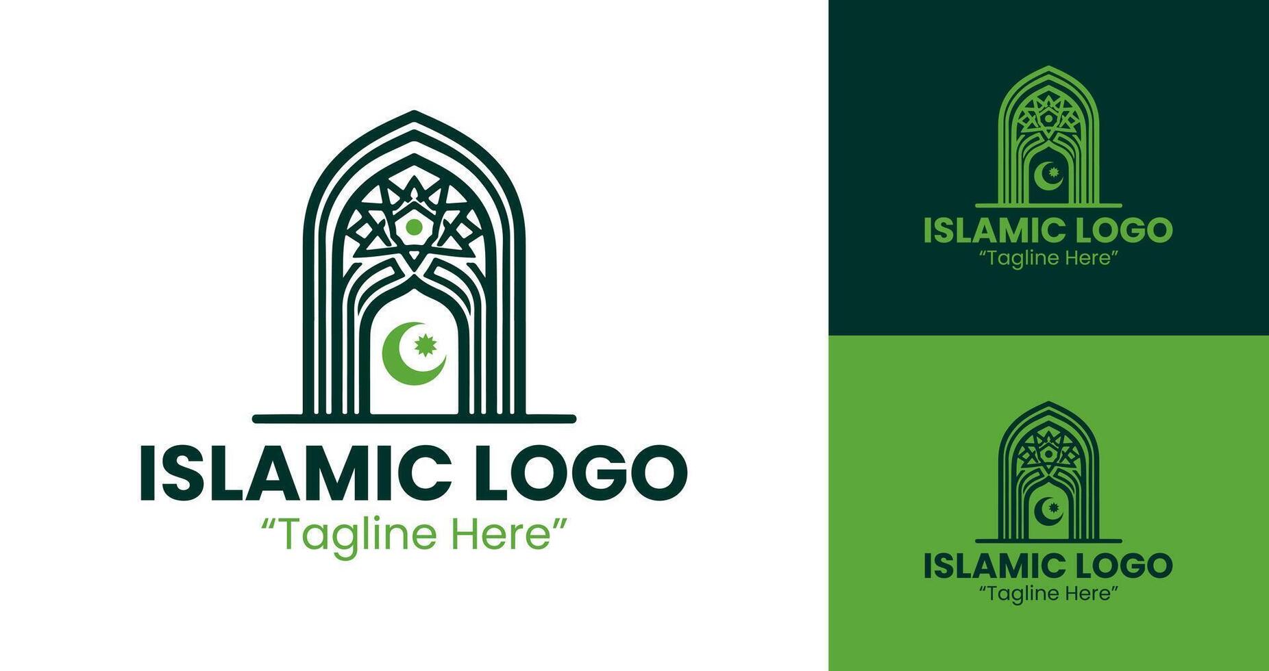 Abstract Islamic Logo for Modern Religious and Cultural Brands in Green vector